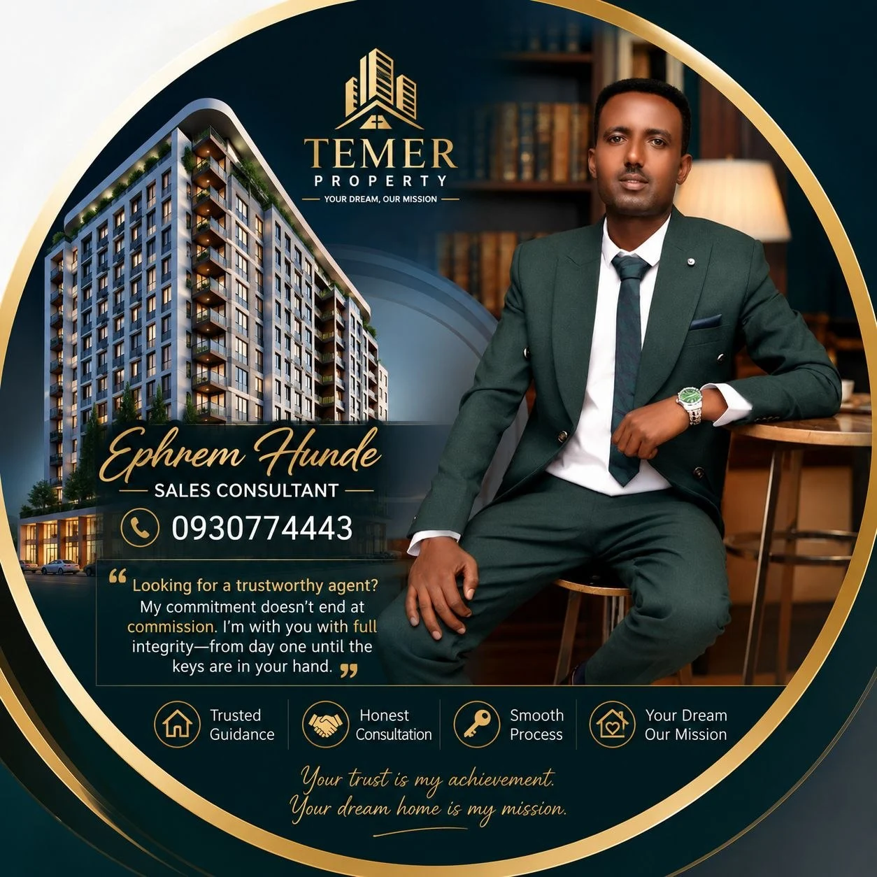 Ephrem Hunde — Temer Properties Marketing Agent